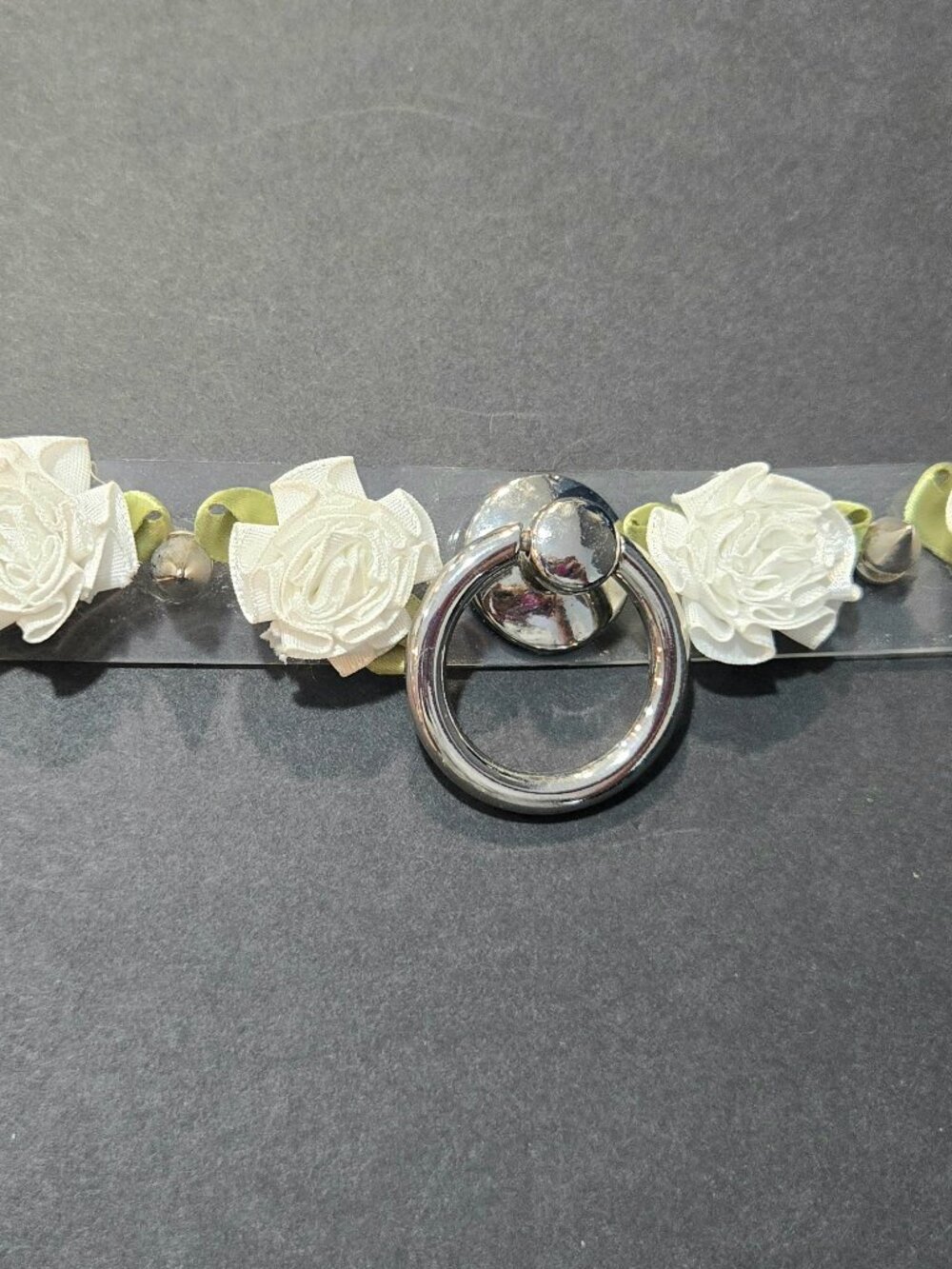 White Roses & Silver O-Ring Gothic Choker